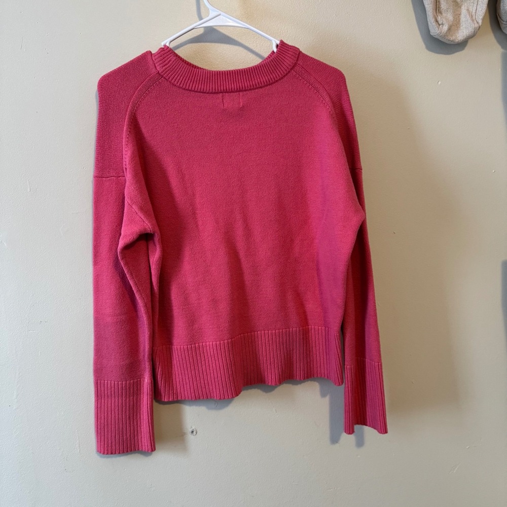 Women's Pink Crew Neck Long Sleeve Sweater Size S Cottagecore Normcore Spring